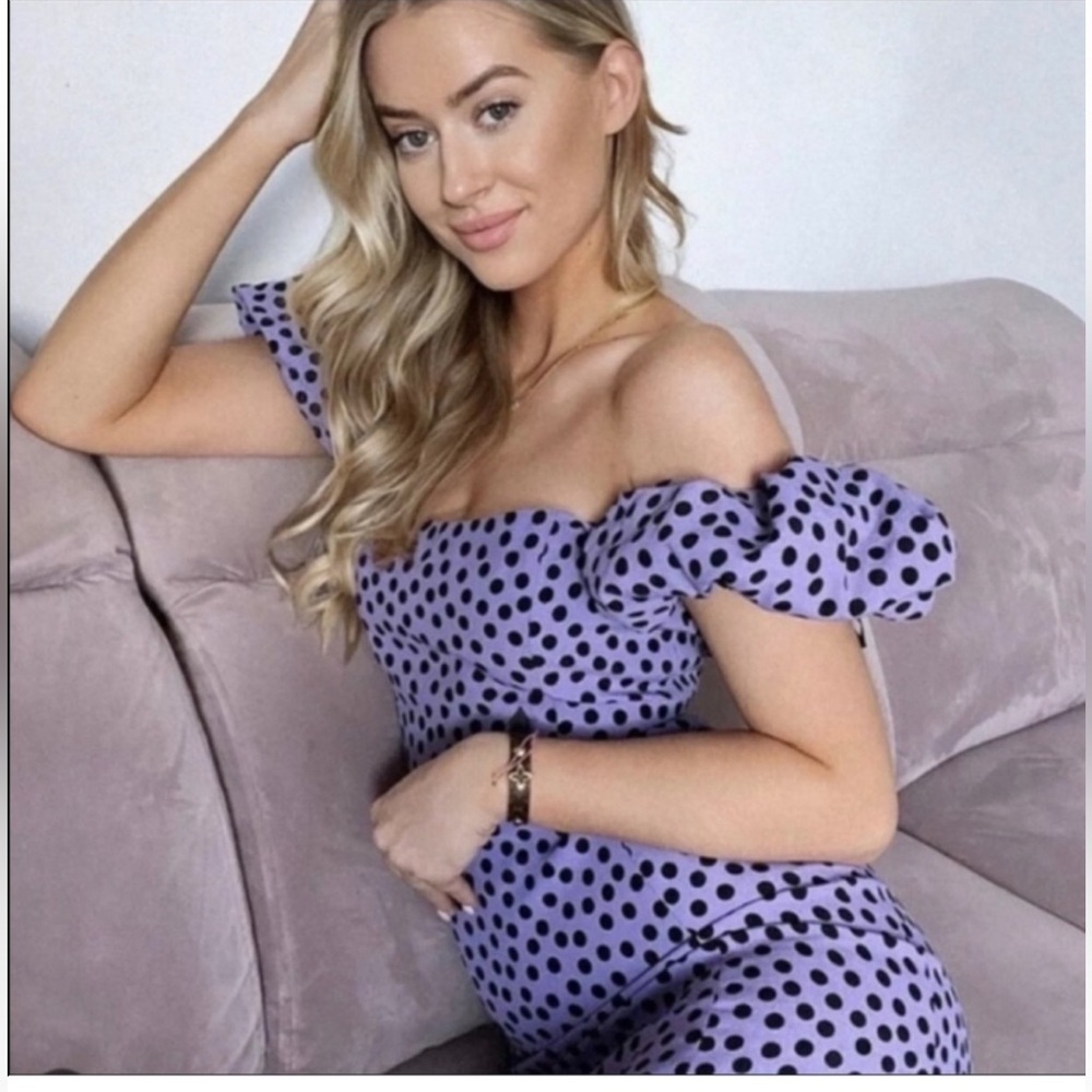 Zara Lavender Purple Polka-Dot Maxi Dress - Picture 6 of 6